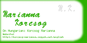 marianna korcsog business card